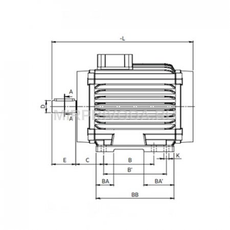 Электродвигатель дымоудаления двухскоростной V.GMD 132 S 8/4a (1.2/5/750/1500)