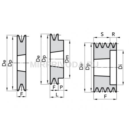 Шкивы для клиновых ремней размеры чертежи