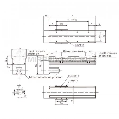 Линейный модуль YR-EGHS210F-BM-16-300