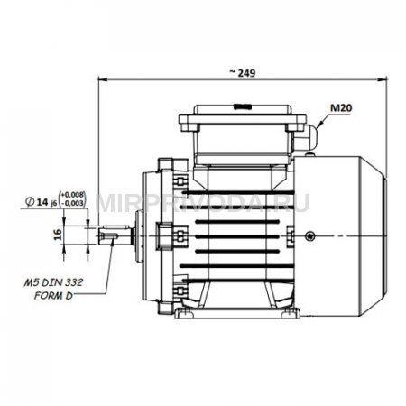 Однофазный электродвигатель MS21D 71 M 2c (0.37/3000)