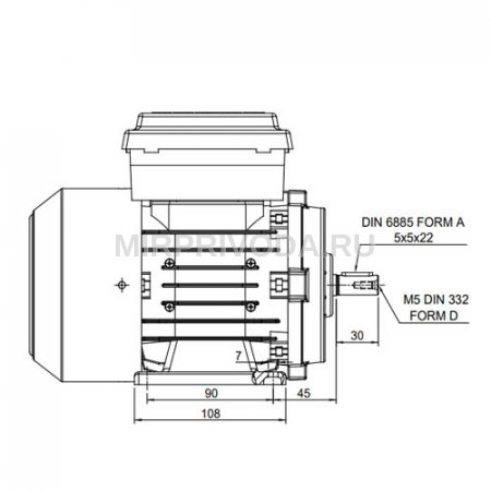 Однофазный электродвигатель M21D 71 M 4b (0.18/1500)