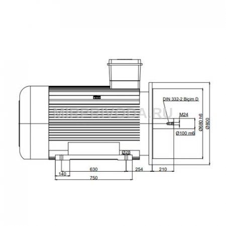 Электродвигатель трехфазный GMM3E 355 L 4c (355/1500)