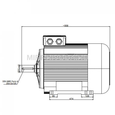 Электродвигатель трехфазный GM3E 280 M 6b (55/1000)