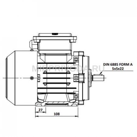 Однофазный электродвигатель MK21D 71 M 2d (0.55/3000)
