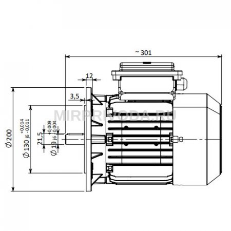 Однофазный электродвигатель MS21D 90 S 2b (1.1/3000)