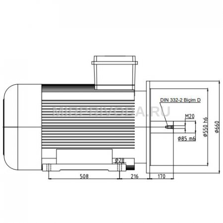 Электродвигатель трехфазный GMM3E 315 L 6d (132/1000)