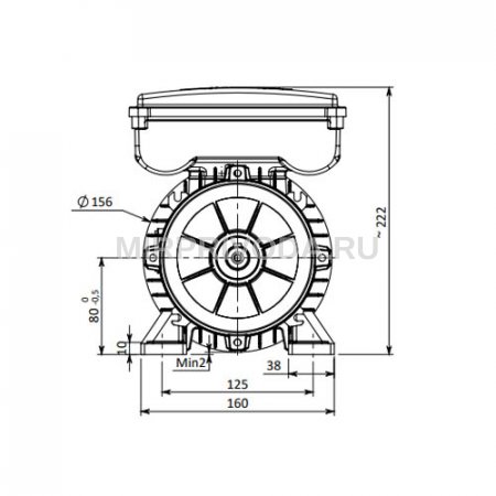 Однофазный электродвигатель MS21D 80 M 2b (0.55/3000)