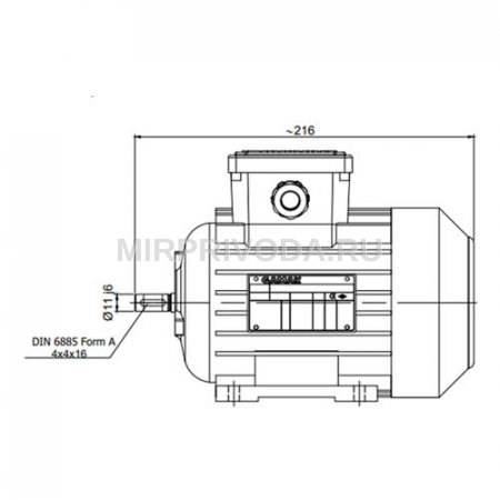 Электродвигатель трехфазный AGM 63 M 2a (0.18/3000)