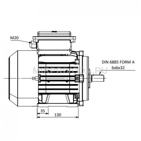Однофазный электродвигатель MK21D 90 S 4b (0.75/1500)
