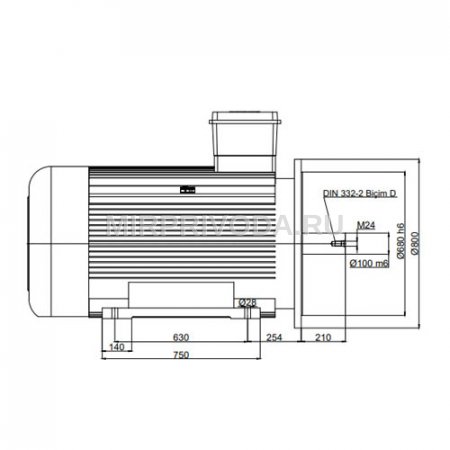 Электродвигатель трехфазный GMM3E 355 L 6c (250/1000)