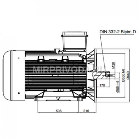 Электродвигатель трехфазный GM3E 315 H 2f (250/3000)