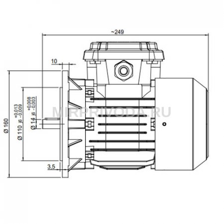 Однофазный электродвигатель M21D 71 M 2d (0.55/3000)