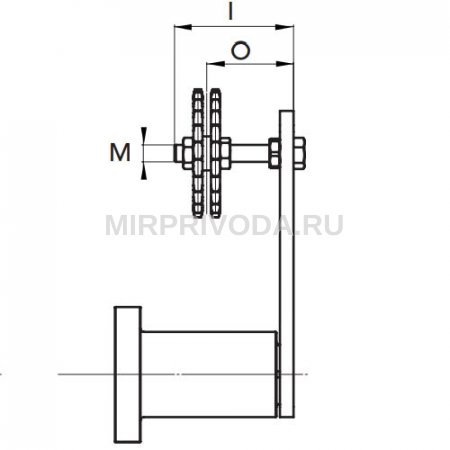 Натяжитель двухрядной цепи нержавеющая сталь ER 4-3/4 MF