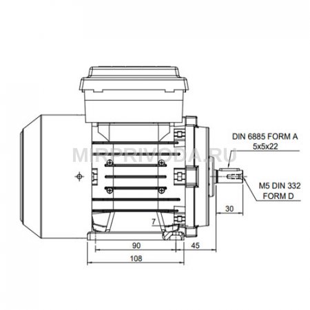 Однофазный электродвигатель M21D 71 M 4d (0.37/1500)