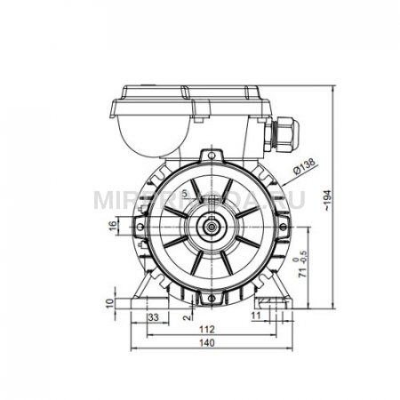 Однофазный электродвигатель M21D 71 M 4d (0.37/1500)