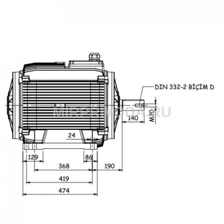 Электродвигатель дымоудаления GM2ED 280 M 2b (90/3000)