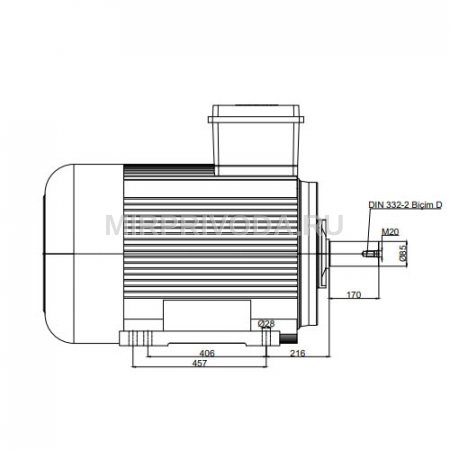 Электродвигатель трехфазный GM2E 315 S 6a (75/1000)