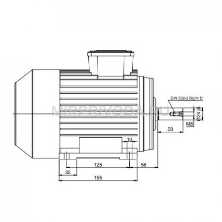 Электродвигатель трехфазный AGM 90 L 8b (0.55/750)