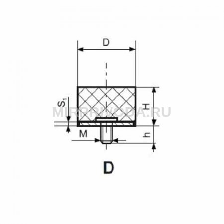 Виброопора EC(D) 100Х50 М16Х42 45SH