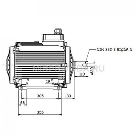 Электродвигатель дымоудаления GM2ED 200 L 2b (37/3000)