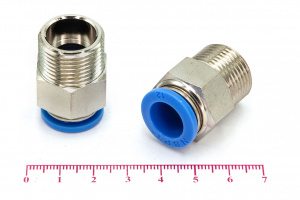 Пневмофитинг цанговый прямой с наружной резьбой PC 12-М20х1.5