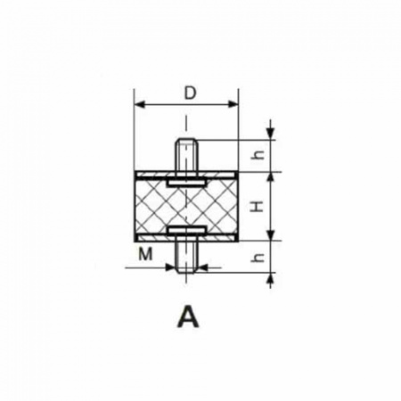 Виброопора EC(A) 60X50 М12X37 60SH
