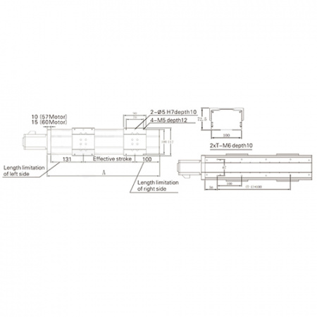 Линейный модуль YR-MGNS100F-BR-10-100