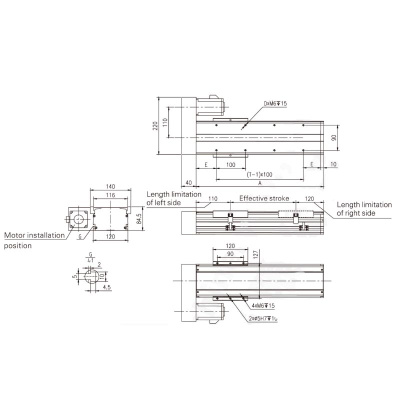 Линейный модуль YR-EGHS120F-BL-5-100