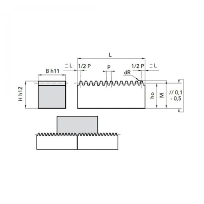 Рейка зубчатая M1 L=1000 15x15 Batti-motors