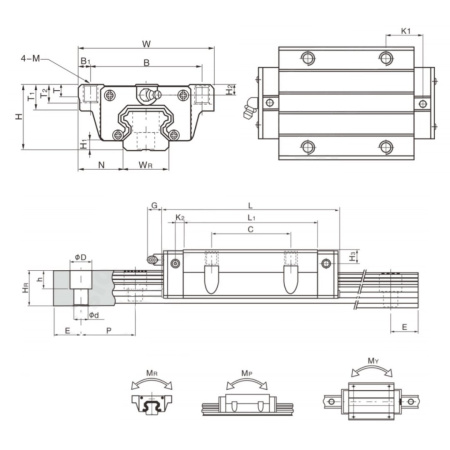 Каретка HGW 25HC