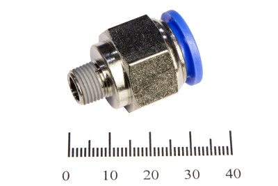 Пневмофитинг цанговый прямой с наружной резьбой PC 12-01 (R1/8")