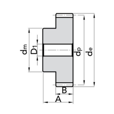Шестерня M2,5 Z=12 со ступицей цилиндрическая