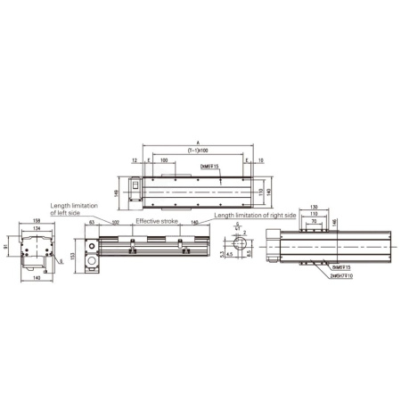 Линейный модуль YR-HGHP140F-RD-1050