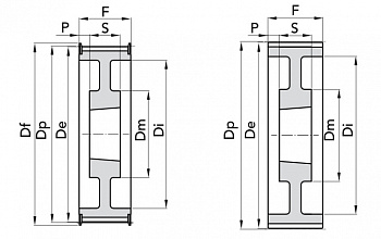 GT 14M-68-56 TB3525 Шкив зубчатый Poly Chain