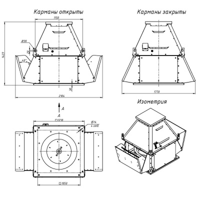 Крышный вентилятор MPKF9.00-6K (22.0/1500)