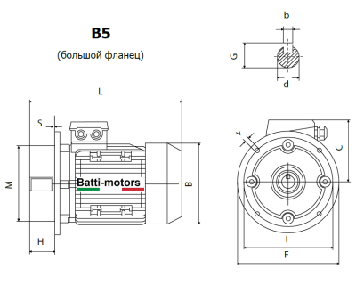 Электродвигатель BM 56B 4 B5 (0,09/1500)
