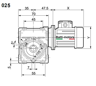 BR 25 15 56B5 червячный редуктор