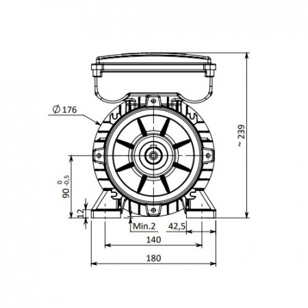 Однофазный электродвигатель MS21D 90 S 2c (1.5/3000)