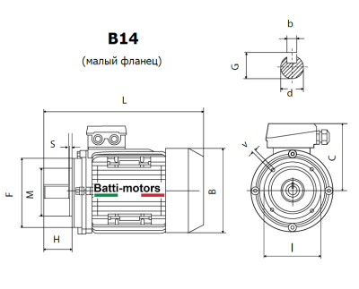 Электродвигатель BM 56B 4 B14 (0,09/1500)