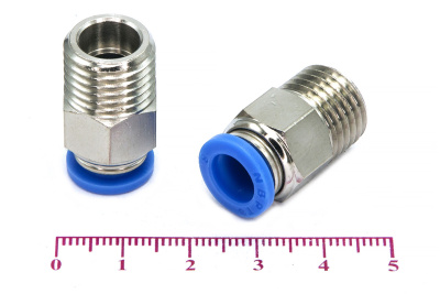 Пневмофитинг цанговый прямой с наружной резьбой PC 8-М14х1.5