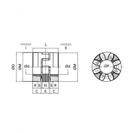 Муфта GE-T 28-38 E-E Yellow TL-GHI iron TB