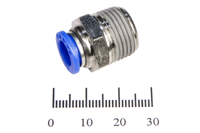 Пневмофитинг цанговый прямой с наружной резьбой PC 8-03 (R3/8")