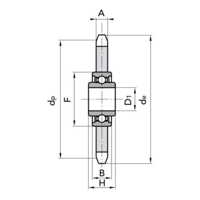 Звездочка 12B-1 Z=13 с подшипником