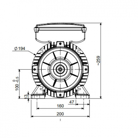 Однофазный электродвигатель MK21D 100 L 4c (3/1500)